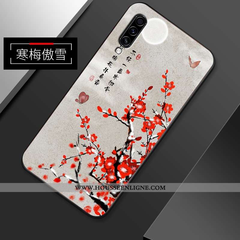 Étui Samsung Galaxy A70s Créatif Vintage Étoile Style Chinois Fluide Doux Incassable Blanche