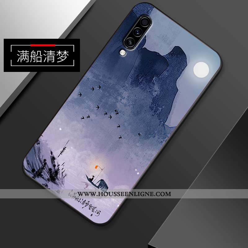Étui Samsung Galaxy A70s Créatif Vintage Étoile Style Chinois Fluide Doux Incassable Blanche