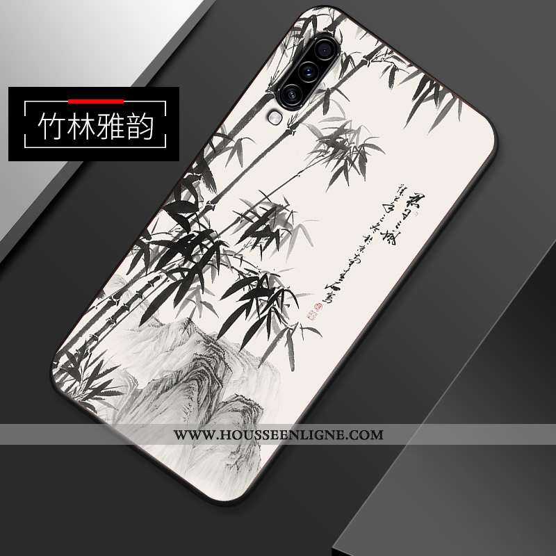 Étui Samsung Galaxy A70s Créatif Vintage Étoile Style Chinois Fluide Doux Incassable Blanche