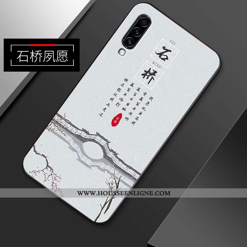 Étui Samsung Galaxy A70s Créatif Vintage Étoile Style Chinois Fluide Doux Incassable Blanche