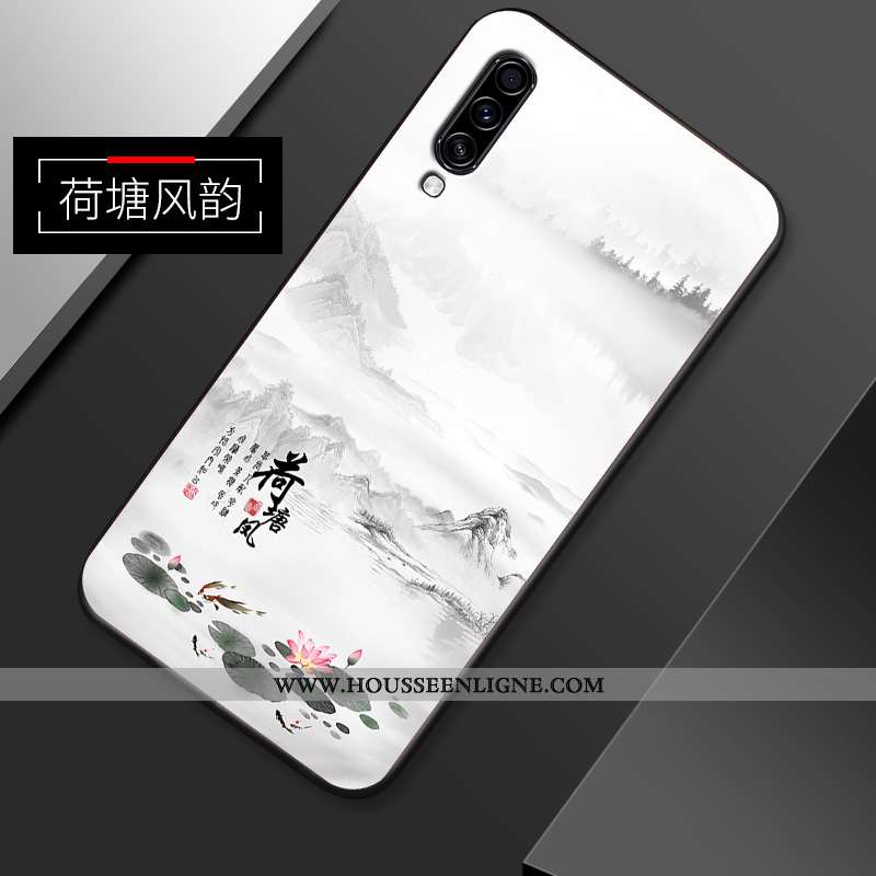 Étui Samsung Galaxy A70s Créatif Vintage Étoile Style Chinois Fluide Doux Incassable Blanche