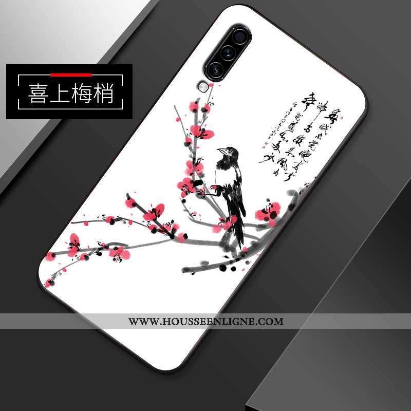 Étui Samsung Galaxy A70s Créatif Vintage Étoile Style Chinois Fluide Doux Incassable Blanche