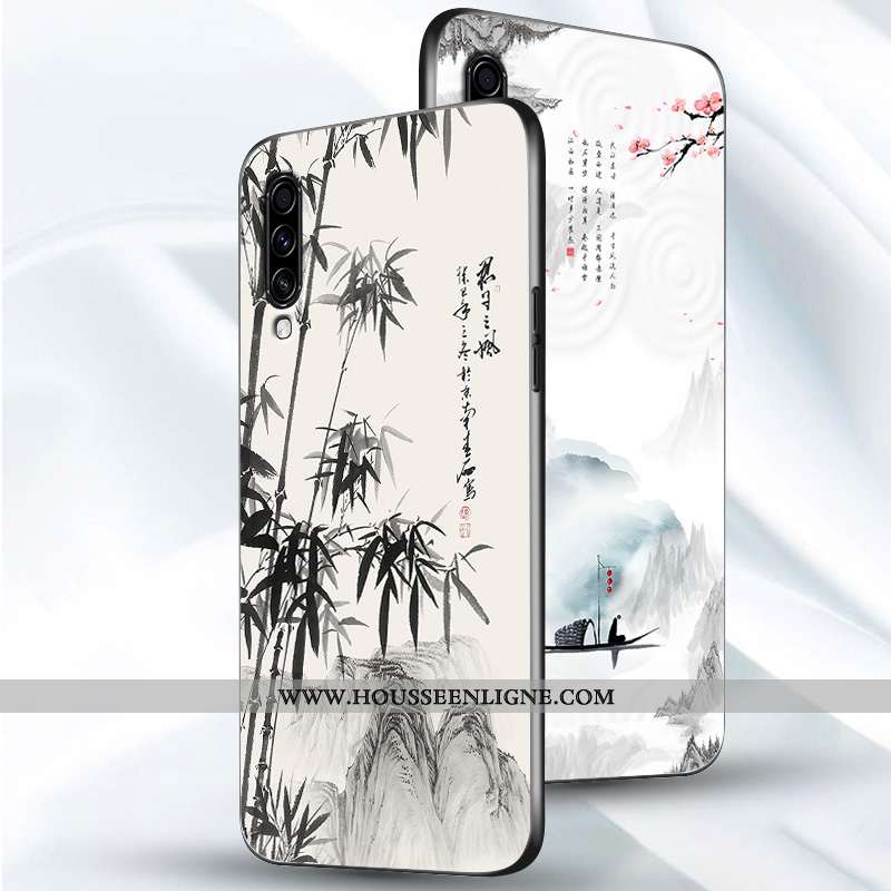 Étui Samsung Galaxy A70s Créatif Vintage Étoile Style Chinois Fluide Doux Incassable Blanche