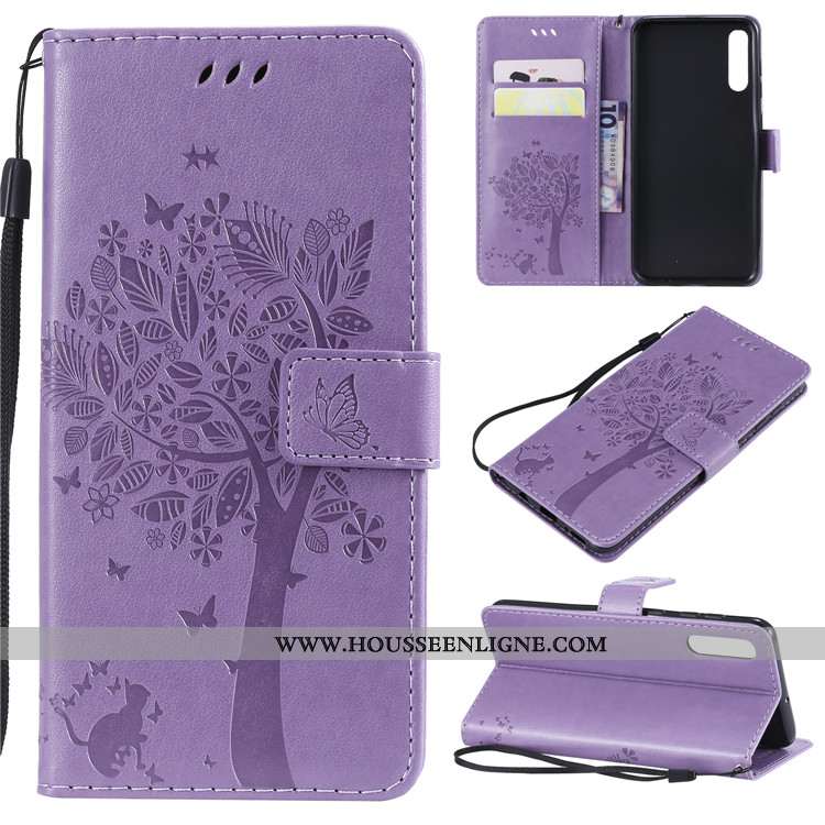Étui Samsung Galaxy A70s Cuir Fluide Doux Incassable Coque Protection Étoile Rouge