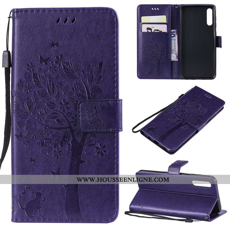 Étui Samsung Galaxy A70s Cuir Fluide Doux Incassable Coque Protection Étoile Rouge
