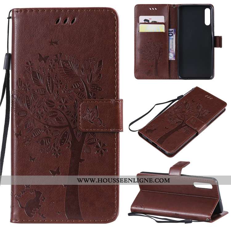 Étui Samsung Galaxy A70s Cuir Fluide Doux Incassable Coque Protection Étoile Rouge