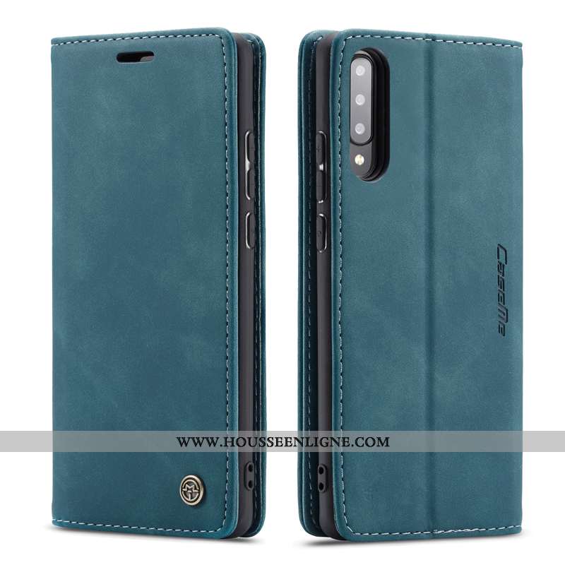Étui Samsung Galaxy A70s Cuir Véritable Protection Housse Bleu Téléphone Portable Coque
