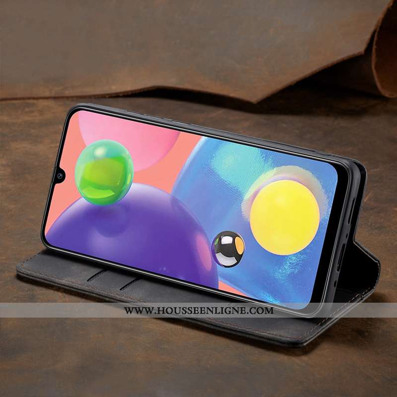 Étui Samsung Galaxy A70s Cuir Véritable Protection Housse Bleu Téléphone Portable Coque
