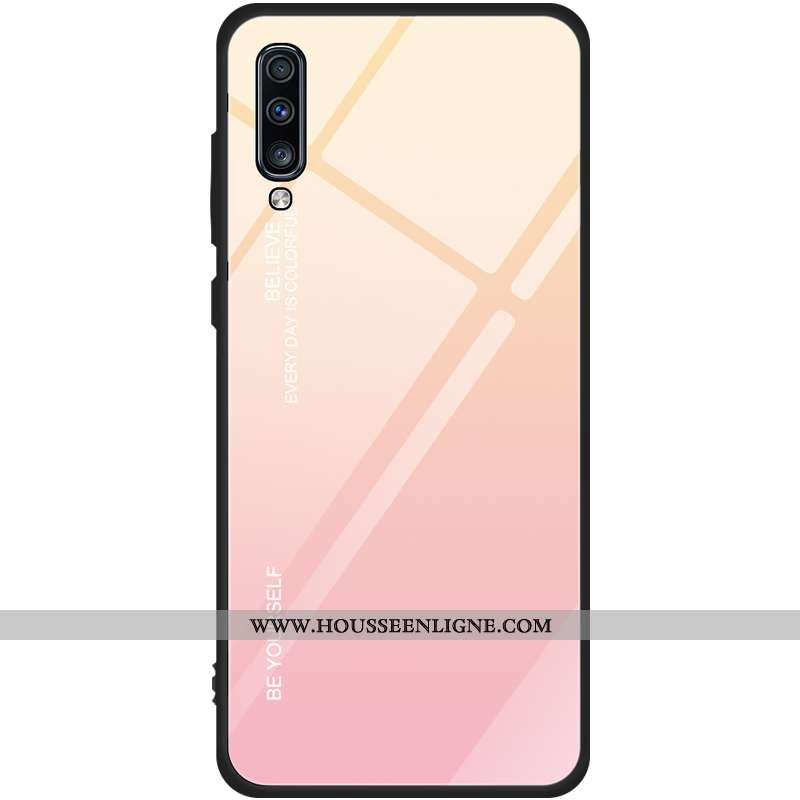 Étui Samsung Galaxy A70s Personnalité Tendance Incassable Verre Tout Compris Amoureux Dégradé De Cou