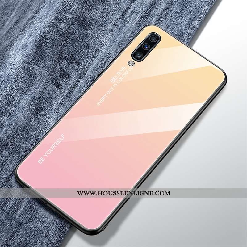 Étui Samsung Galaxy A70s Personnalité Tendance Incassable Verre Tout Compris Amoureux Dégradé De Cou