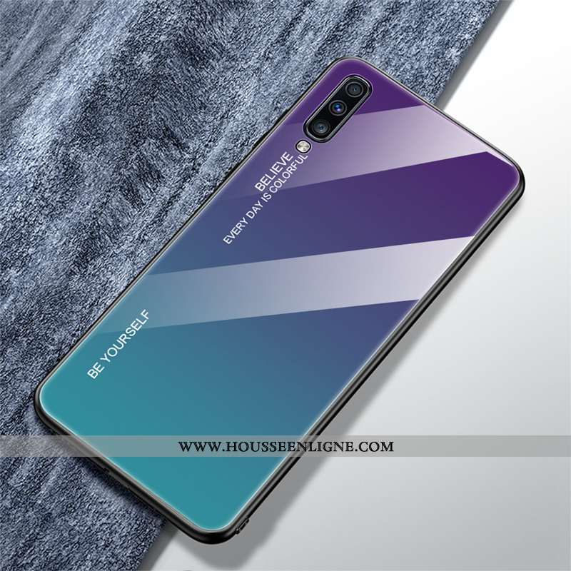 Étui Samsung Galaxy A70s Personnalité Tendance Incassable Verre Tout Compris Amoureux Dégradé De Cou
