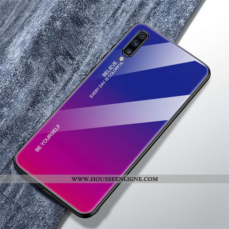 Étui Samsung Galaxy A70s Personnalité Tendance Incassable Verre Tout Compris Amoureux Dégradé De Cou