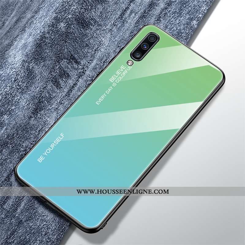 Étui Samsung Galaxy A70s Personnalité Tendance Incassable Verre Tout Compris Amoureux Dégradé De Cou
