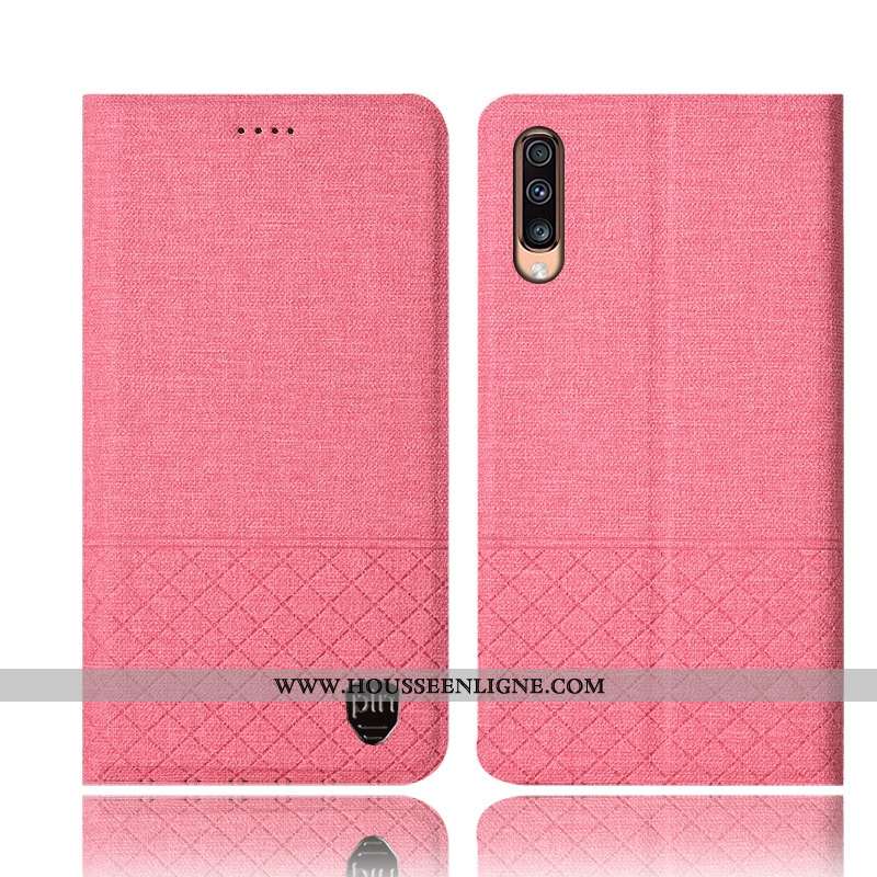 Étui Samsung Galaxy A70s Protection Cuir Étoile Tout Compris Téléphone Portable Lin Rose