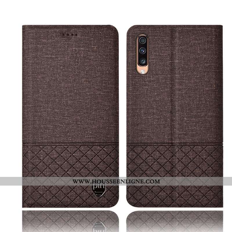Étui Samsung Galaxy A70s Protection Cuir Étoile Tout Compris Téléphone Portable Lin Rose