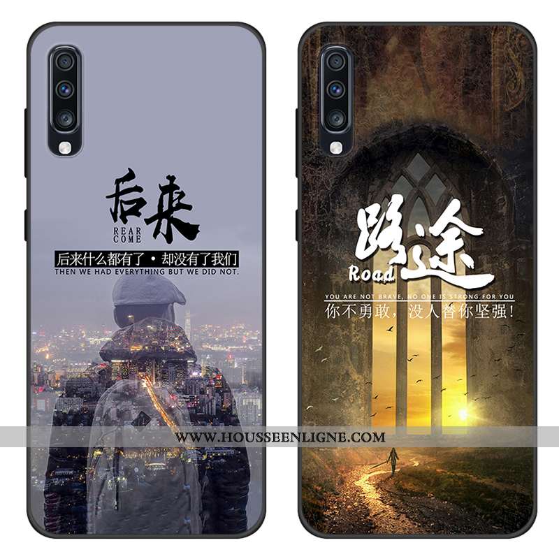 Étui Samsung Galaxy A70s Protection Tendance Étoile Gris Téléphone Portable Silicone Coque