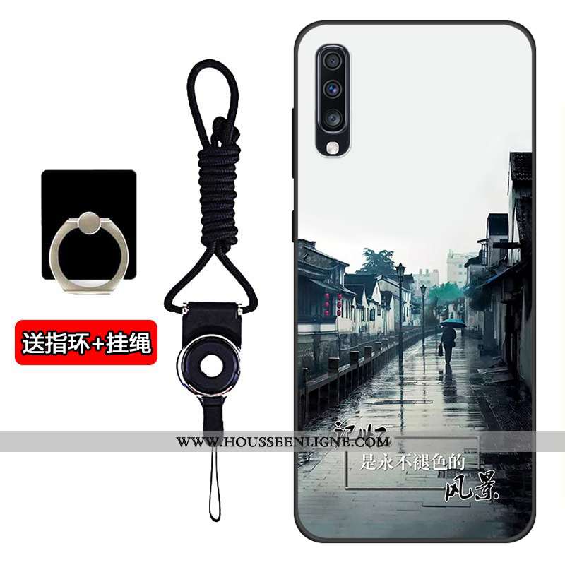 Étui Samsung Galaxy A70s Protection Tendance Étoile Gris Téléphone Portable Silicone Coque