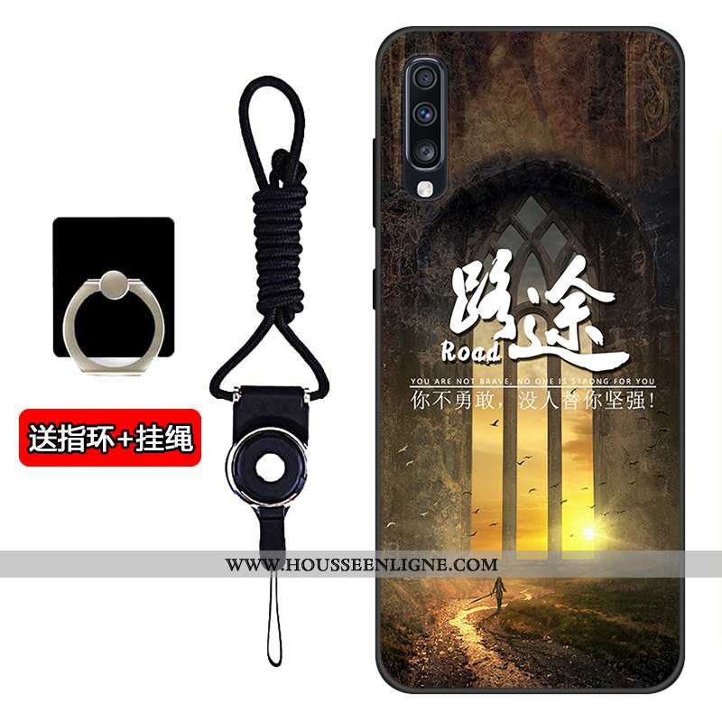 Étui Samsung Galaxy A70s Protection Tendance Étoile Gris Téléphone Portable Silicone Coque