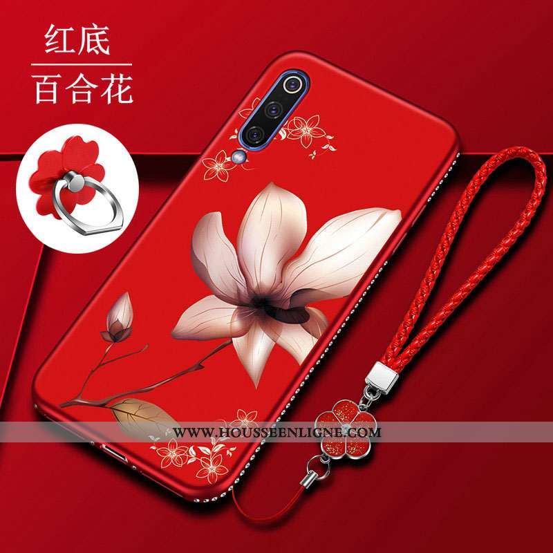 Étui Samsung Galaxy A70s Silicone Mode Coque Protection Rouge Étoile Fleur