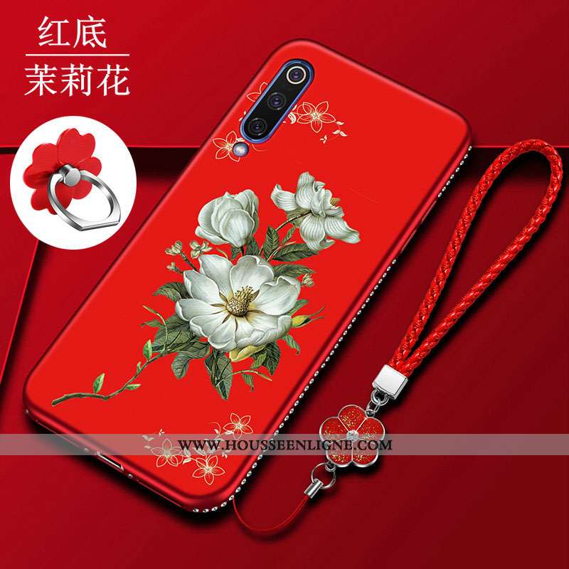 Étui Samsung Galaxy A70s Silicone Mode Coque Protection Rouge Étoile Fleur
