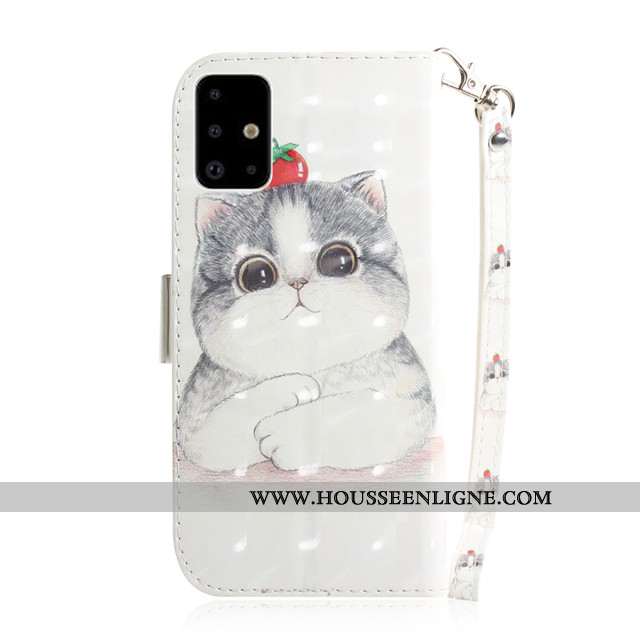 Étui Samsung Galaxy A71 Charmant Protection Tout Compris Housse Coque Incassable Étoile Blanche