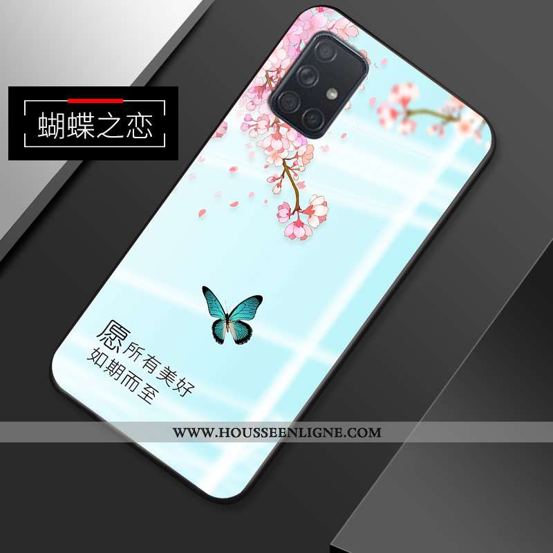 Étui Samsung Galaxy A71 Coque En Silicone Délavé En Daim Créatif Fluide Doux Simple Rose