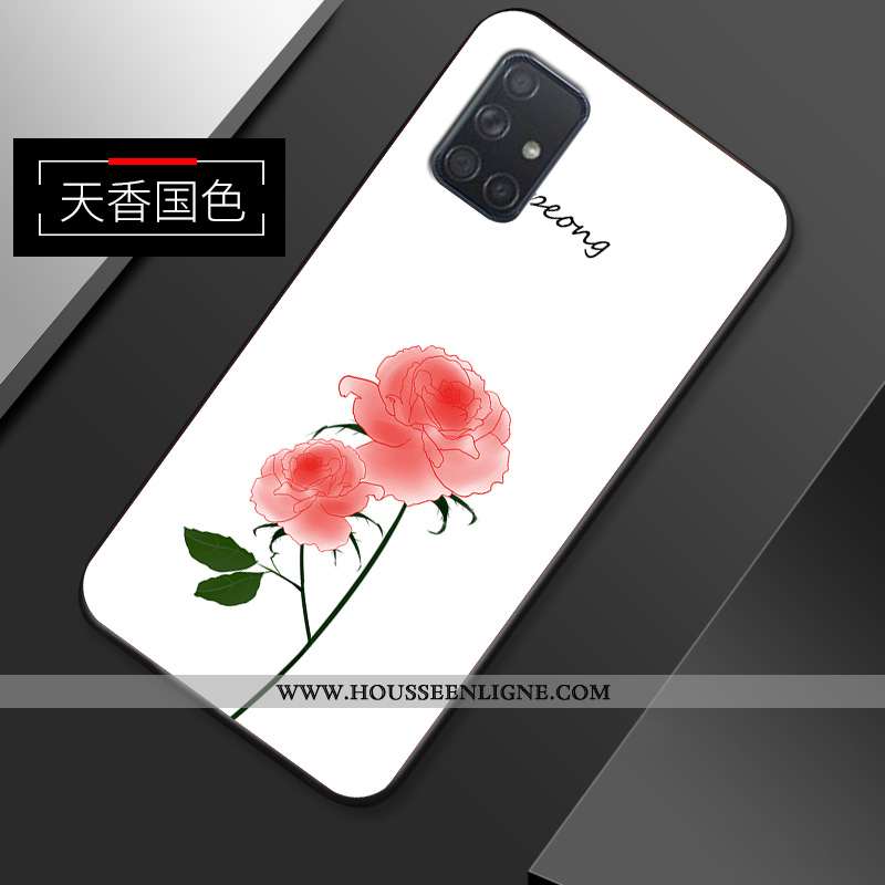 Étui Samsung Galaxy A71 Coque En Silicone Délavé En Daim Créatif Fluide Doux Simple Rose