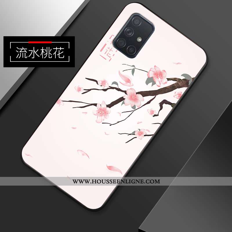 Étui Samsung Galaxy A71 Coque En Silicone Délavé En Daim Créatif Fluide Doux Simple Rose