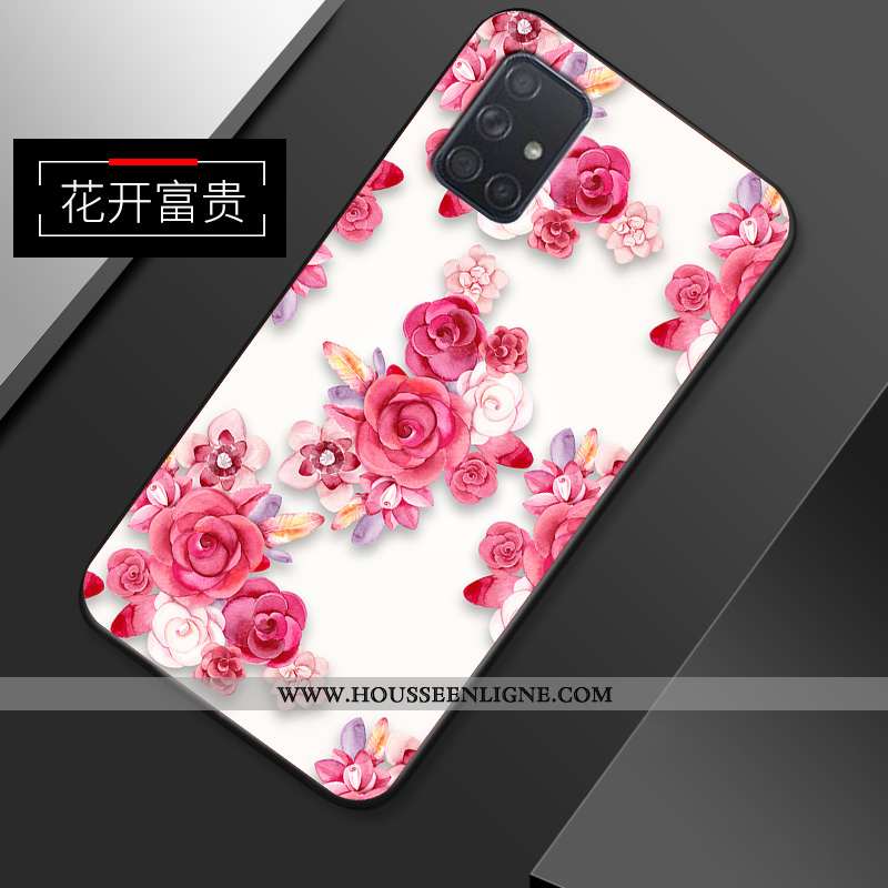 Étui Samsung Galaxy A71 Coque En Silicone Délavé En Daim Créatif Fluide Doux Simple Rose