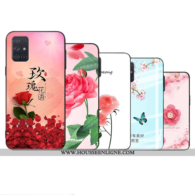Étui Samsung Galaxy A71 Coque En Silicone Délavé En Daim Créatif Fluide Doux Simple Rose