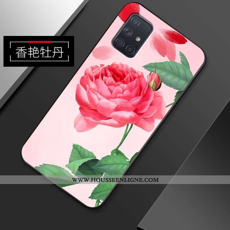 Étui Samsung Galaxy A71 Coque En Silicone Délavé En Daim Créatif Fluide Doux Simple Rose
