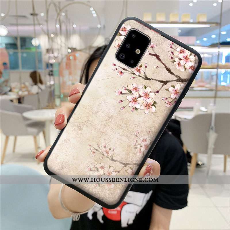 Étui Samsung Galaxy A71 Créatif Fluide Doux Coque Téléphone Portable Silicone Petit Bleu