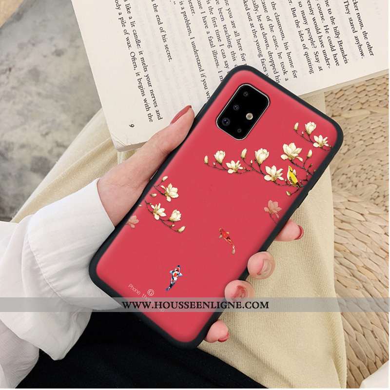 Étui Samsung Galaxy A71 Créatif Fluide Doux Coque Téléphone Portable Silicone Petit Bleu