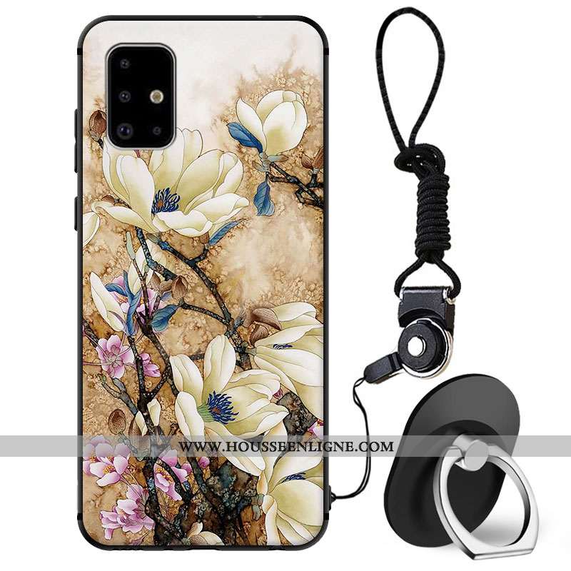 Étui Samsung Galaxy A71 Créatif Fluide Doux Coque Téléphone Portable Silicone Petit Bleu
