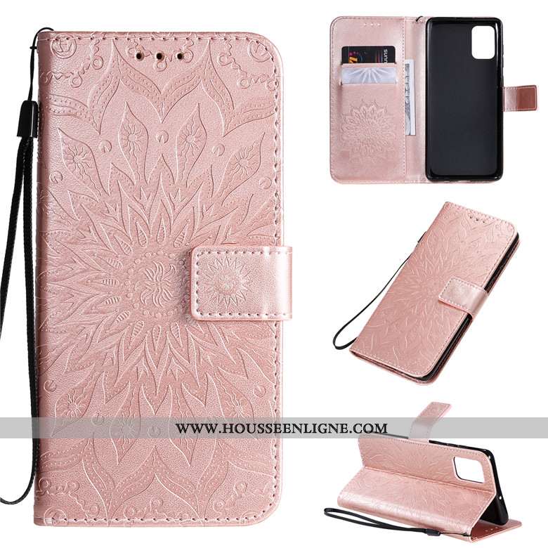 Étui Samsung Galaxy A71 Cuir Protection Coque Étoile Clamshell Rose Téléphone Portable