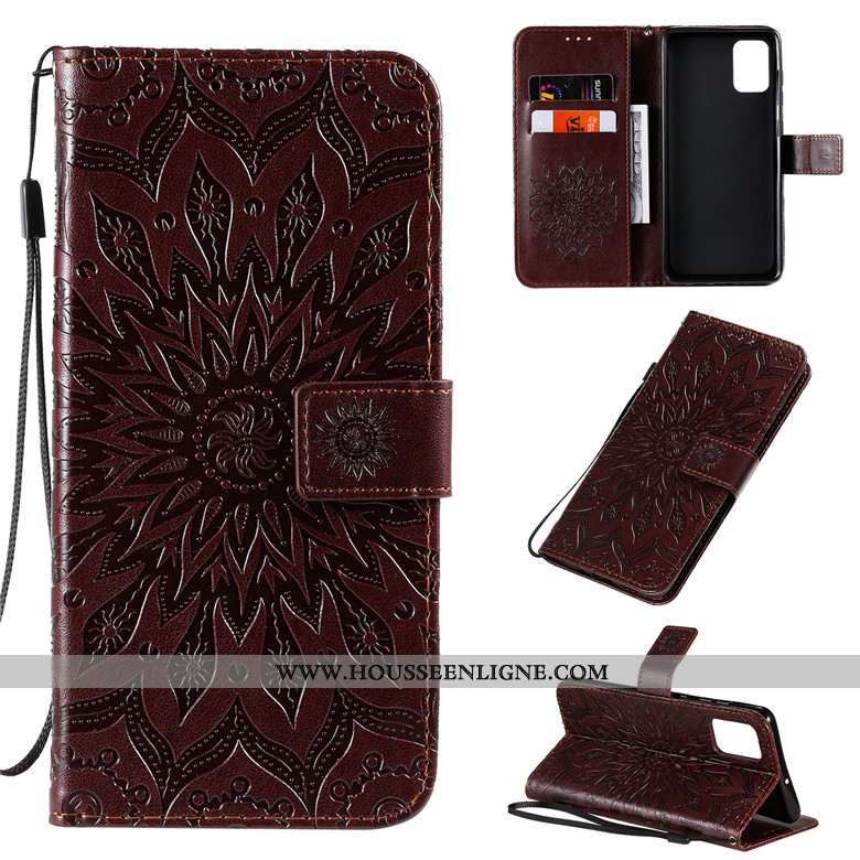 Étui Samsung Galaxy A71 Cuir Protection Coque Étoile Clamshell Rose Téléphone Portable