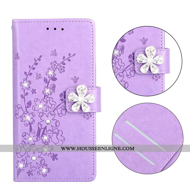 Étui Samsung Galaxy A71 Cuir Protection Incassable Prune Coque Étoile Violet