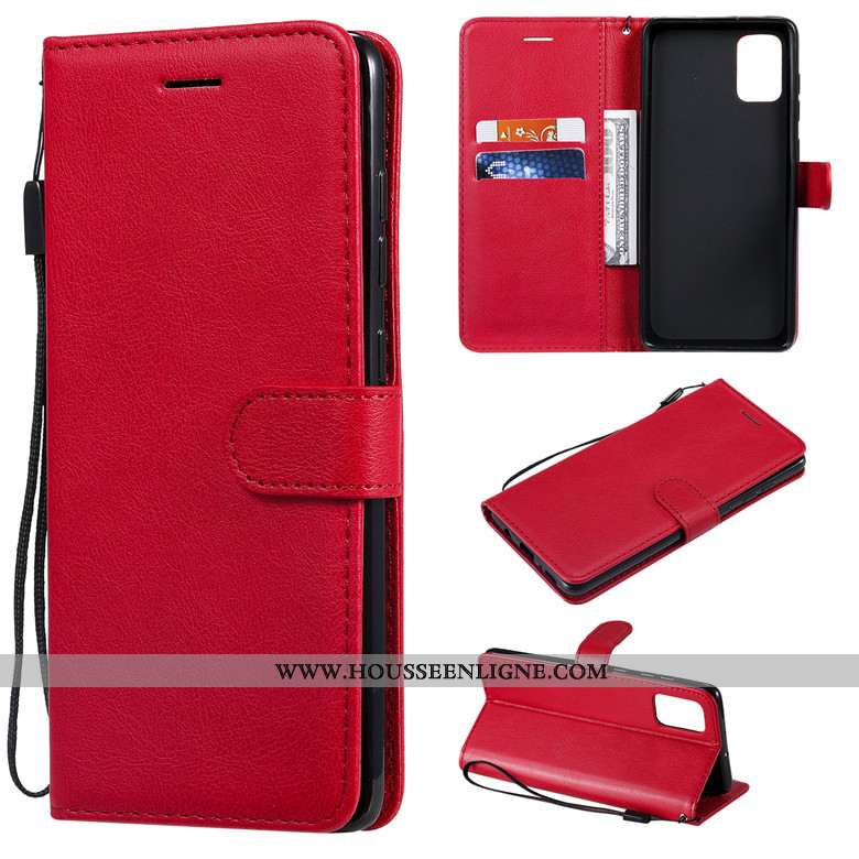 Étui Samsung Galaxy A71 Cuir Protection Étoile Coque Couleur Unie Incassable Violet