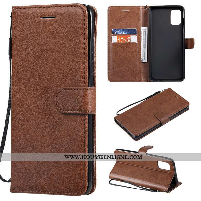 Étui Samsung Galaxy A71 Cuir Protection Étoile Coque Couleur Unie Incassable Violet