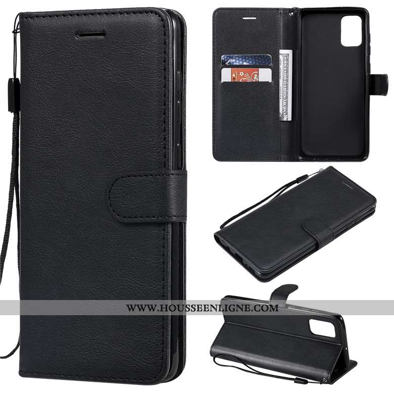 Étui Samsung Galaxy A71 Cuir Protection Étoile Coque Couleur Unie Incassable Violet