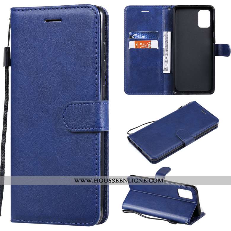 Étui Samsung Galaxy A71 Cuir Protection Étoile Coque Couleur Unie Incassable Violet
