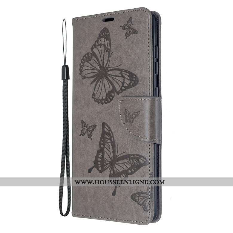 Étui Samsung Galaxy A71 Cuir Silicone Coque Téléphone Portable Papillon Tout Compris Protection Vert