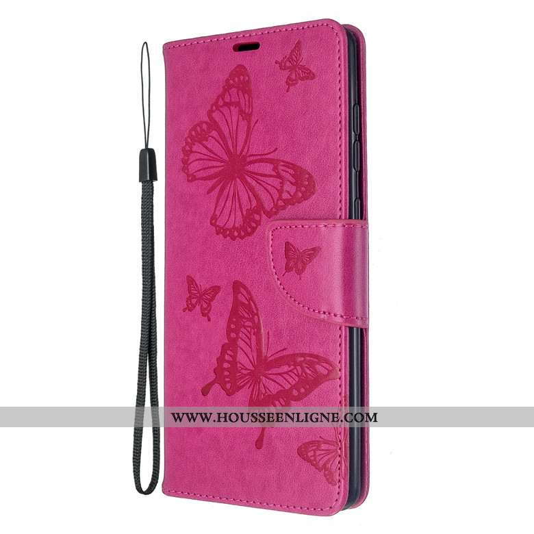 Étui Samsung Galaxy A71 Cuir Silicone Coque Téléphone Portable Papillon Tout Compris Protection Vert