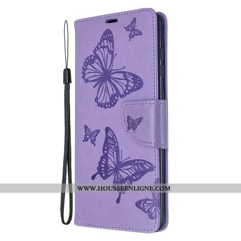 Étui Samsung Galaxy A71 Cuir Silicone Coque Téléphone Portable Papillon Tout Compris Protection Vert