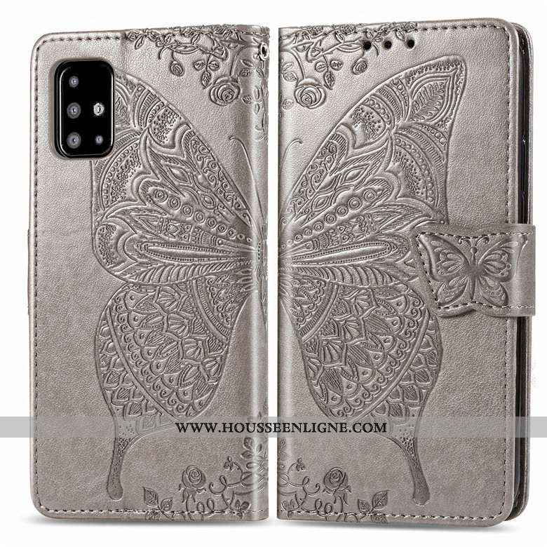 Étui Samsung Galaxy A71 Cuir Silicone Téléphone Portable Coque Housse Gris