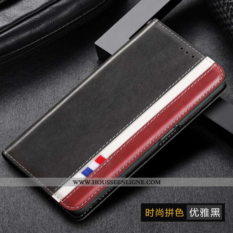 Étui Samsung Galaxy A71 Cuir Véritable Protection Bleu Marin Tout Compris Coque Étoile Clamshell Ble