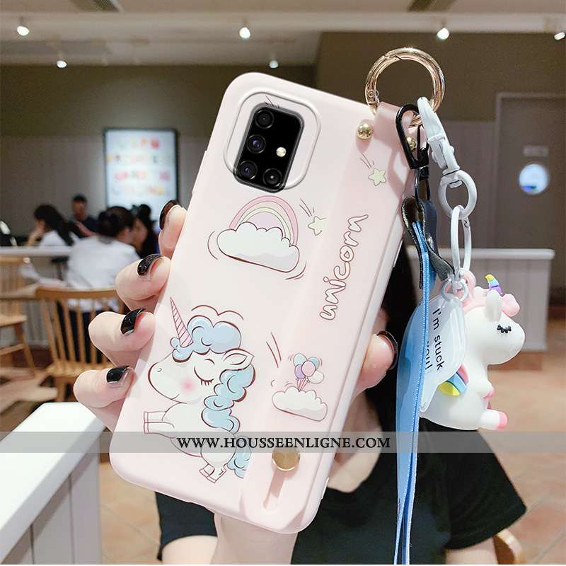 Étui Samsung Galaxy A71 Dessin Animé Charmant Fluide Doux Nouveau Coque Support Tout Compris Bleu