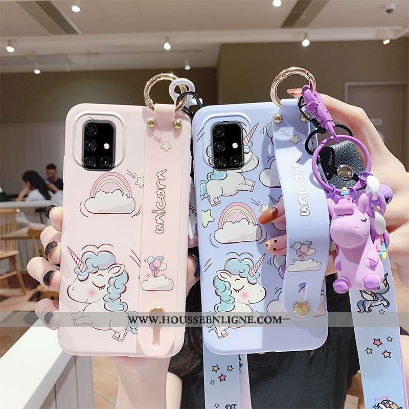 Étui Samsung Galaxy A71 Dessin Animé Charmant Fluide Doux Nouveau Coque Support Tout Compris Bleu