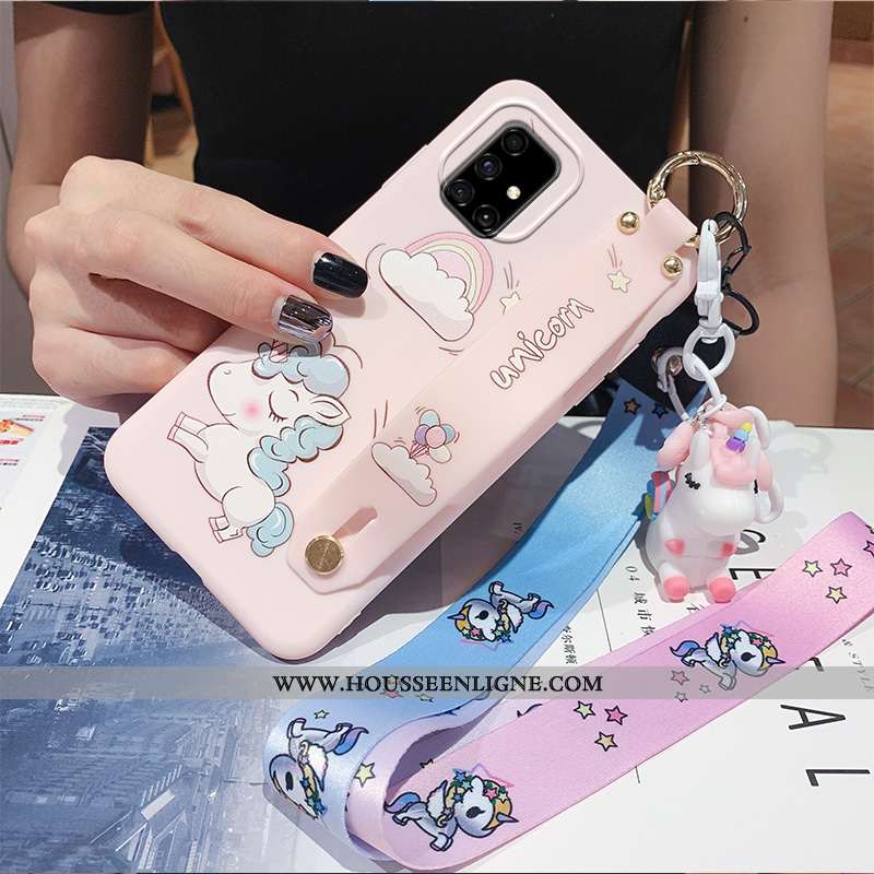 Étui Samsung Galaxy A71 Dessin Animé Charmant Fluide Doux Nouveau Coque Support Tout Compris Bleu