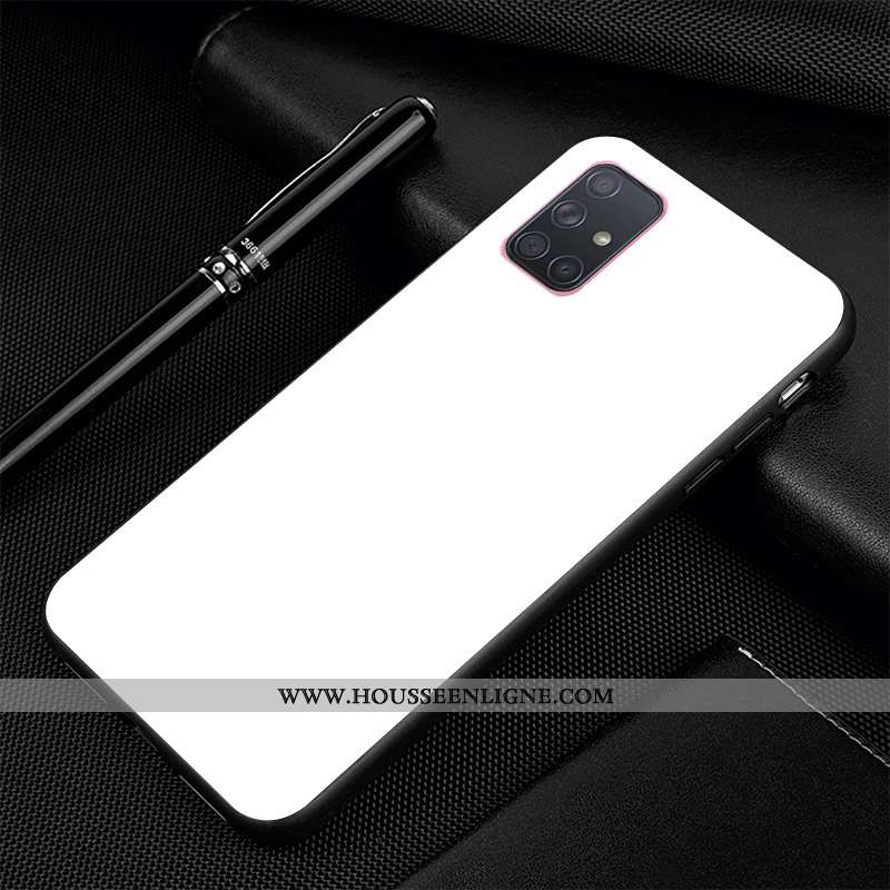 Étui Samsung Galaxy A71 Fluide Doux Silicone Protection Noir Téléphone Portable Personnalisé Bordure